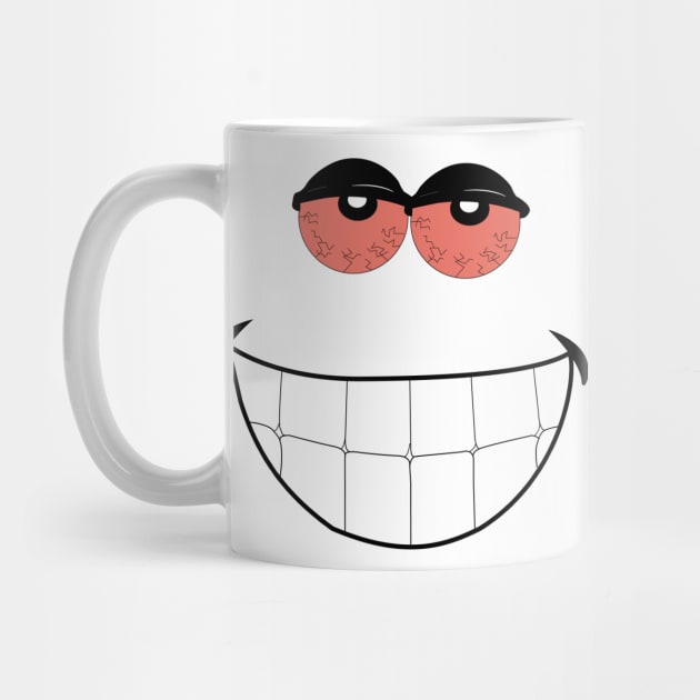 Happy cartoon face with red eyes by Dazedfuture